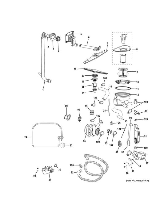 GE Dishwasher Clamp, 15/16"-1-1/2" - WG02F04812