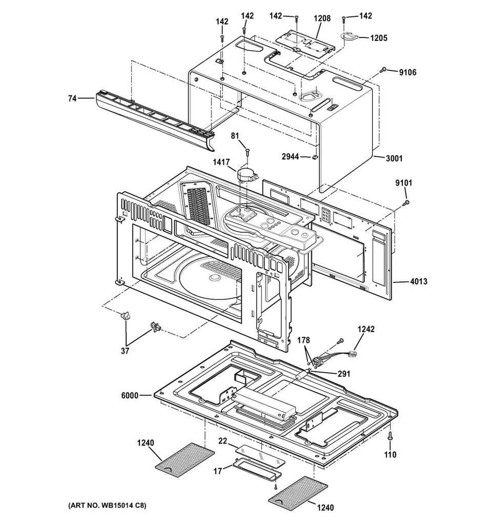 GE Range, Oven & Cooktop Microwave Range Hood Aluminum Grease Filter, 5-3/32" x 7-5/8" x 3/32" - WG02F05524