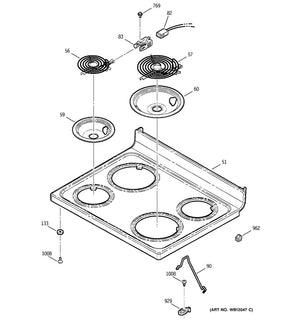 GE Range /Oven Range Drip Bowl, Grey, 6" - WG02L01858