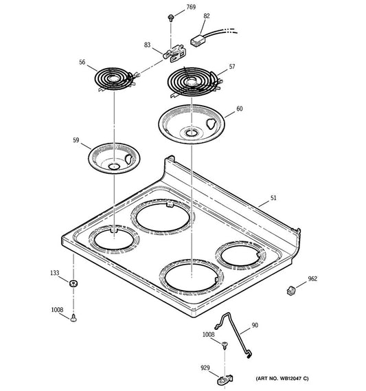 GE Range, Oven & Cooktop Range Drip Bowl, Grey, 8" - WG02L01866