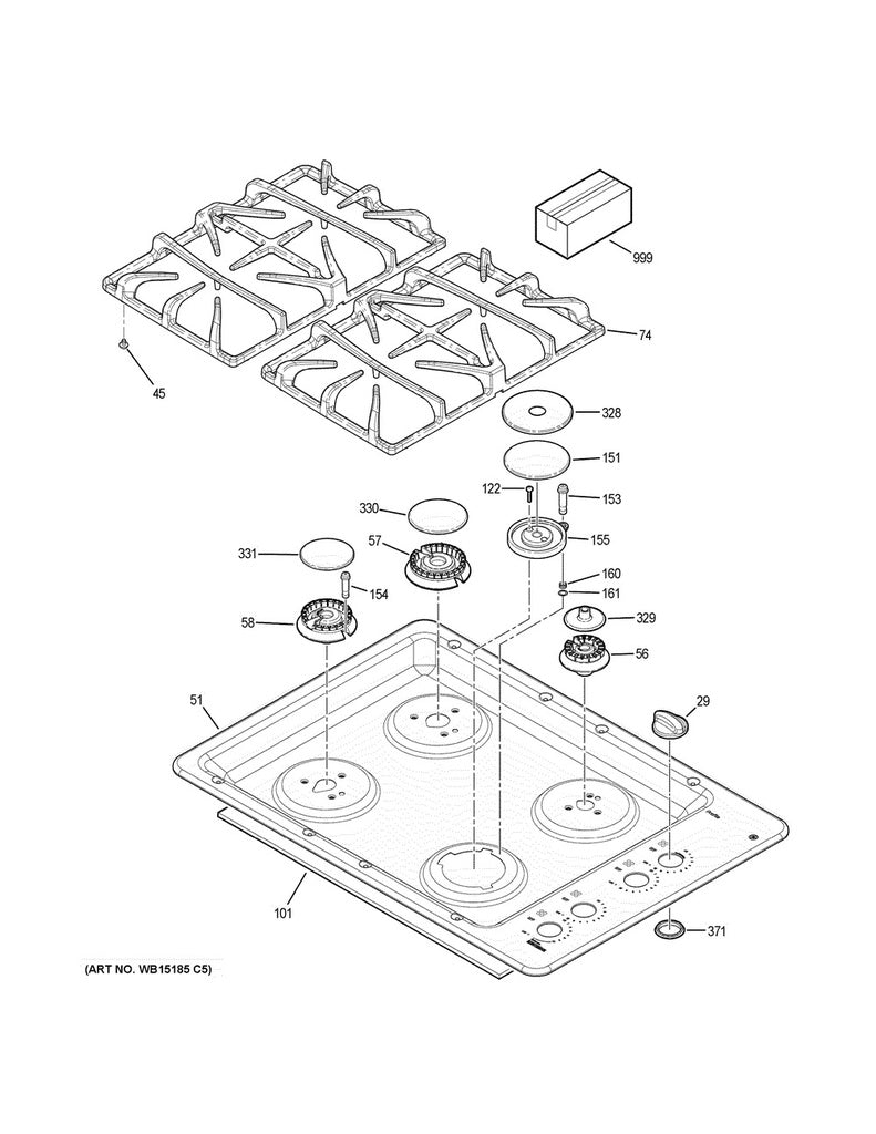 GE Range, Oven & Cooktop Range Burner Grate Pad - WG03A00018