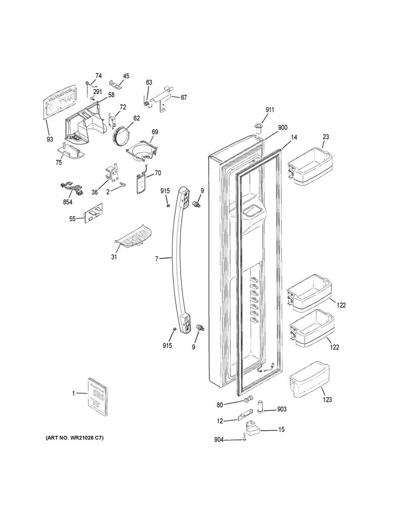 GE Refrigerator & Freezer Refrigerator Water Dispenser Door Spring - WG03A00047