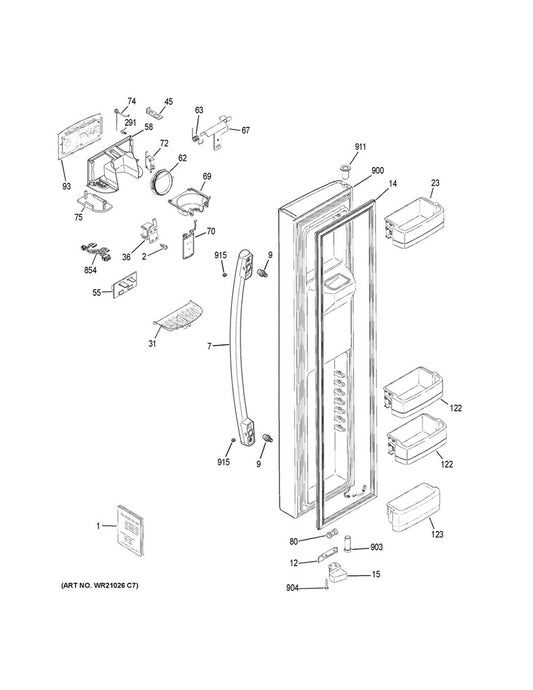 GE Refrigerator & Freezer Refrigerator Water Dispenser Door Spring - WG03A00047