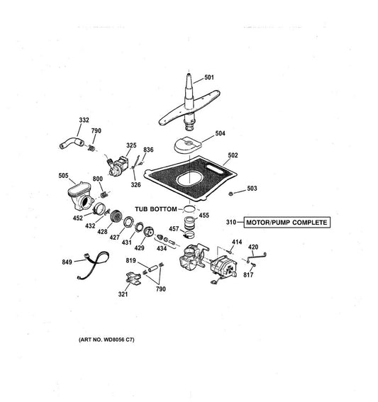 GE Dishwasher Push On Nut - WG03A00405