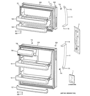 GE Refrigerator Refrigerator Door Shelf Bar, White - WG03F01622