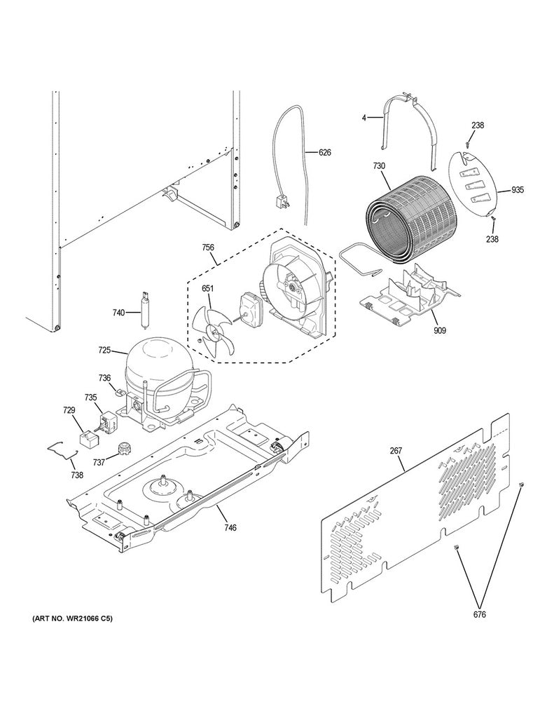GE Refrigerator & Freezer Refrigerator Condensor Fan Blade - WG03F01639
