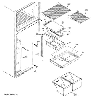 GE Refrigerator Refrigerator Crisper Drawer Frame - WG03L01141