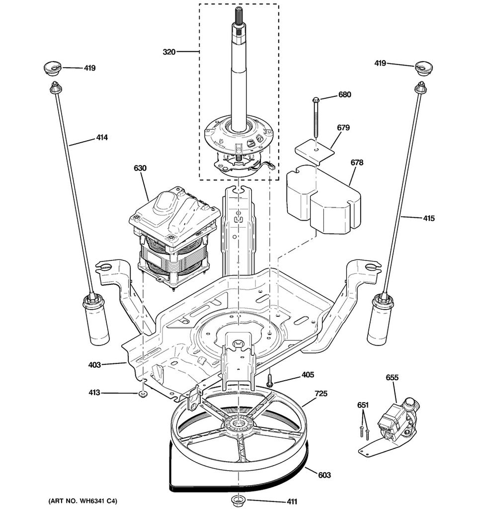 GE Washer Shaft & Mode Shifter Assembly - WG04A00196
