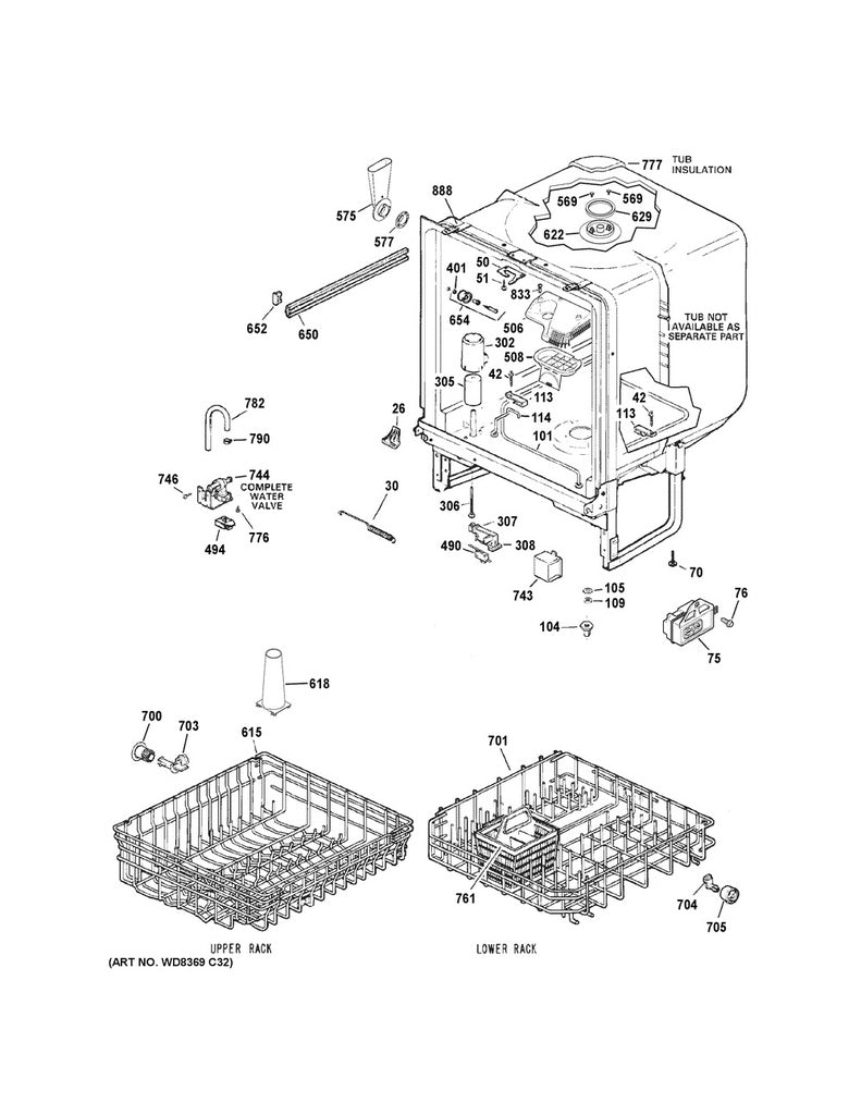 GE Dishwasher Door Spring - WG04A01299