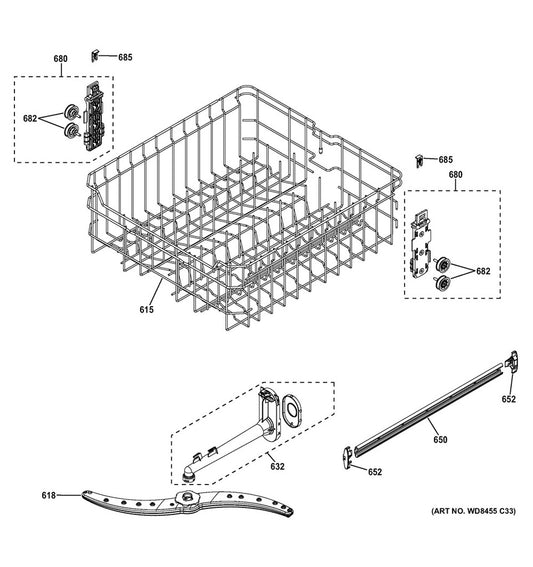 GE Dishwasher Centre Spray Arm Water Supply Tube - WG04F04749