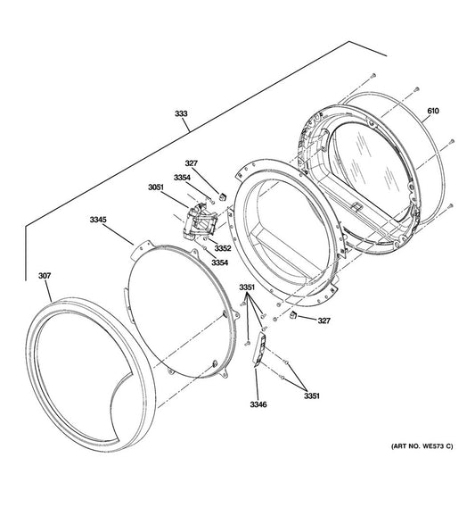 GE Dryer Door Gasket - WG04L00144