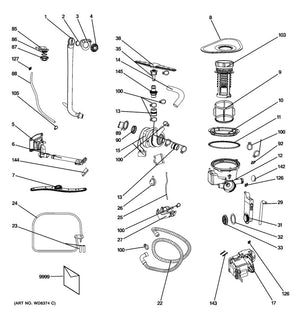 GE Dishwasher Upper Spray Arm - WG04L00566