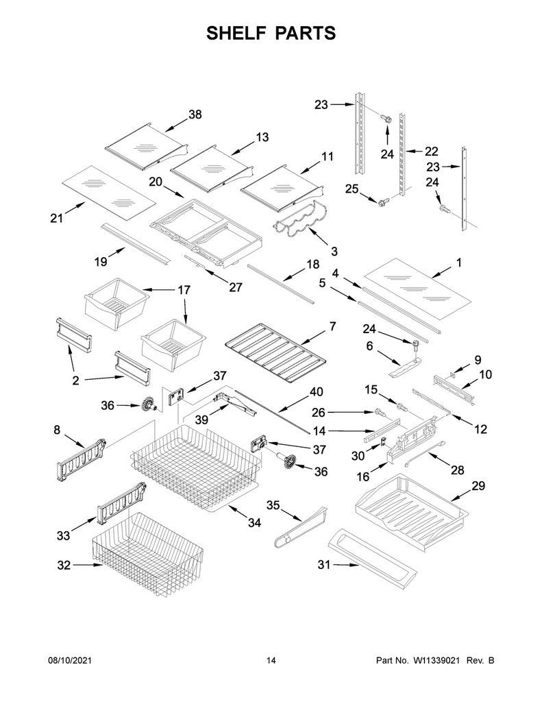 Whirlpool Refrigerator & Freezer Pantry Endcap (Right Side) - WP12656018, Replaces: 8171063