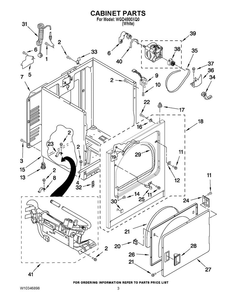 Whirlpool Dryer Top Panel Spring Clip - WP18776, Replaces: 18776