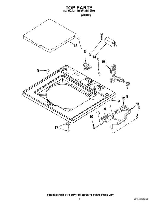 Whirlpool Washer Lid Bumper - WP212716, Replaces: 2-12716