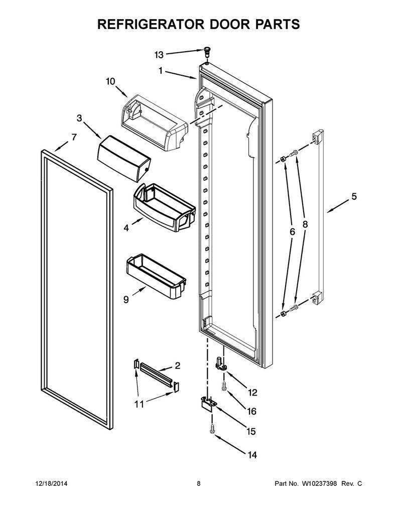 Whirlpool Refrigerator & Freezer Shelf Trim End Cap - WP2156006, Replaces: 2156006