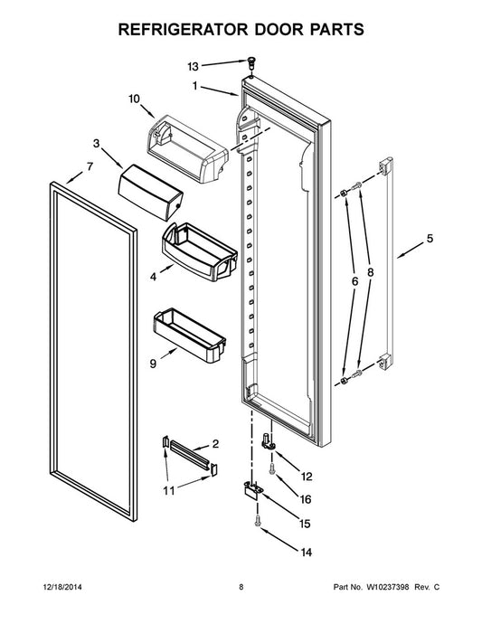 Whirlpool Refrigerator & Freezer Shelf Trim End Cap - WP2156006, Replaces: 2156006