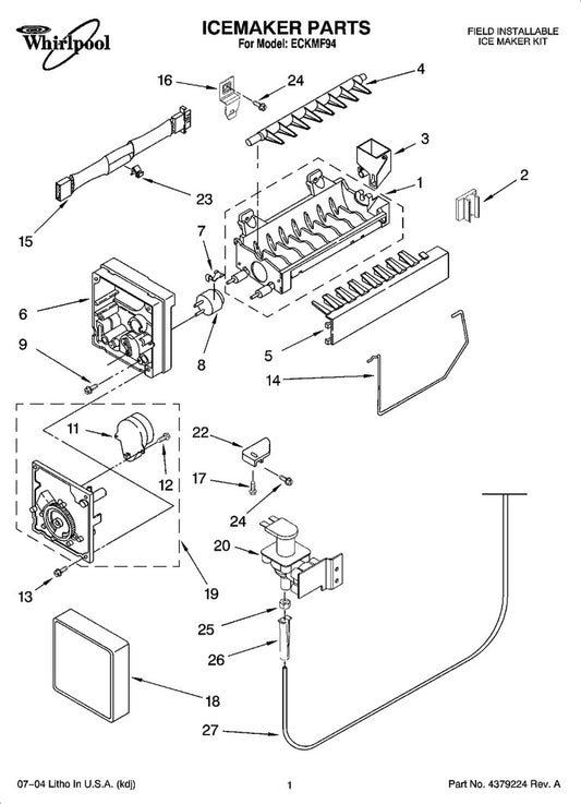Whirlpool Refrigerator & Freezer Icemaker Fill Tube Fitting - WP2196157, Replaces: 836489
