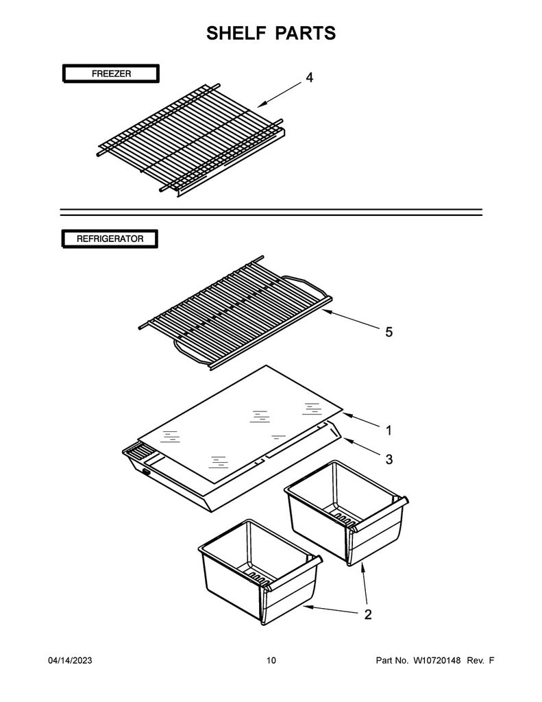 Whirlpool Refrigerator & Freezer Crisper Cover Glass Shelf - WP2210047, Replaces: 2194439