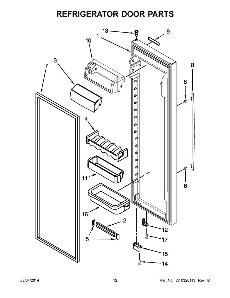 Whirlpool Refrigerator & Freezer Door Shelf Bin (Upper) - WP2223860, Replaces: 2223860