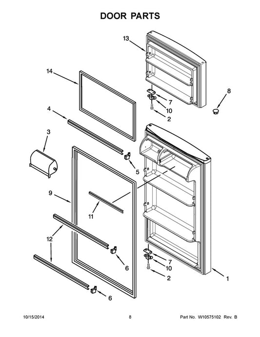 Whirlpool Refrigerator & Freezer Refrigerator Door Shelf Bar, White - WP2266738