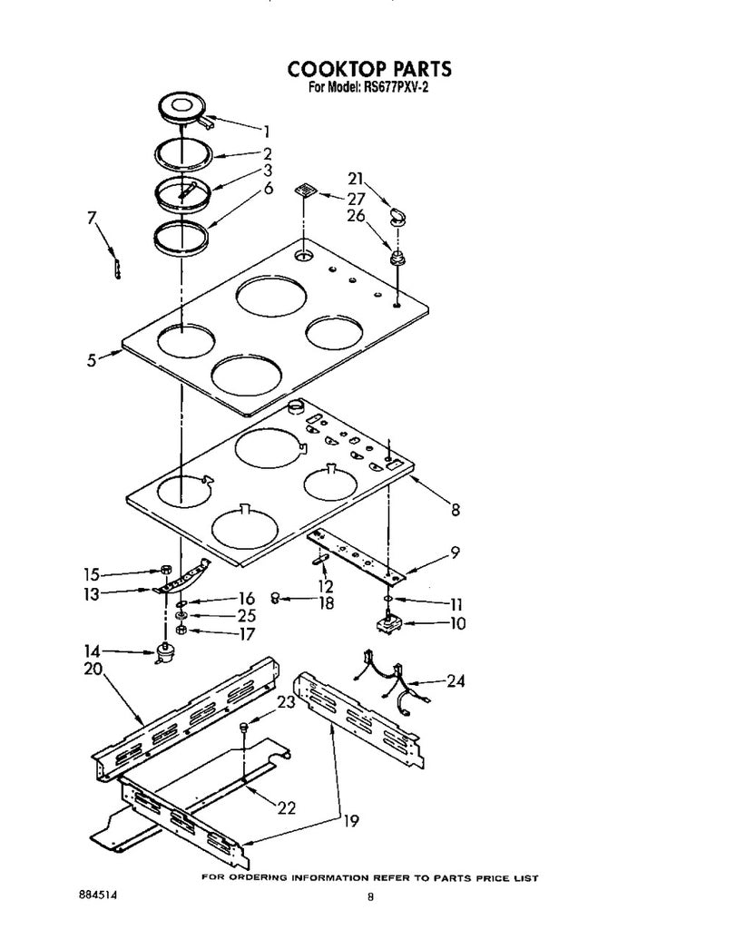 Whirlpool Range, Oven & Cooktop Solid Surface Element - WP3147131, Replaces: 550648