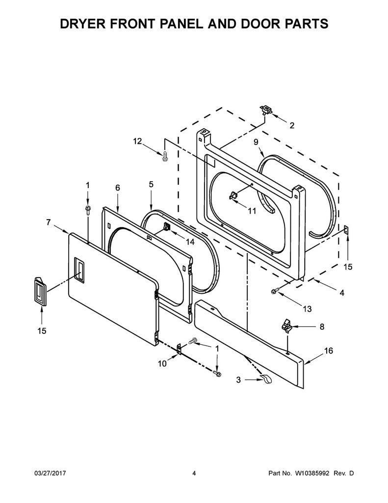 Whirlpool Dryer Door Switch - WP3391902, Replaces: 3388907