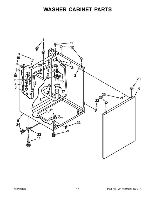 Whirlpool Dryer Leveling Mechanism Clip - WP359364, Replaces: 358639