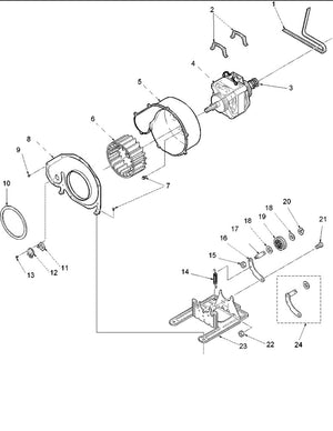 Levier et axe de galet tendeur pour sèche-linge Whirlpool - WP37001144, remplace la référence : 40113501