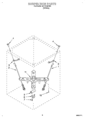 Dispositif d'amortissement des chocs pour lave-linge Whirlpool - WP3967051, remplace : 3428456