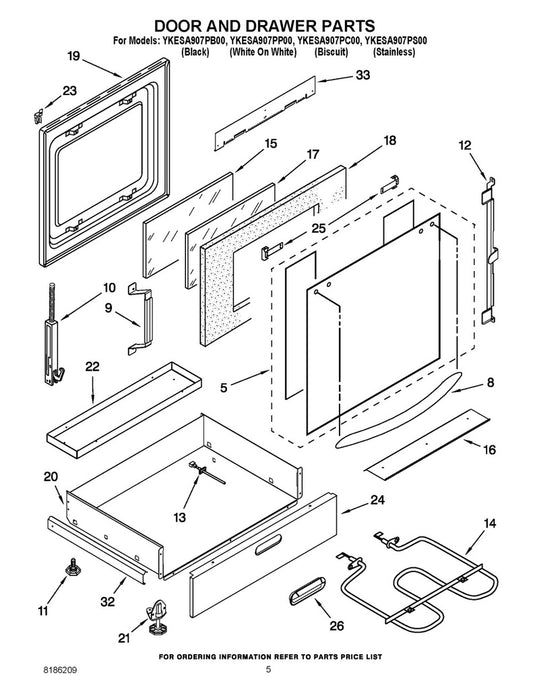Whirlpool Range, Oven & Cooktop Middle Inner Glass - WP4449263, Replaces: 4449263