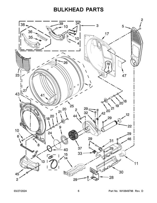 Whirlpool Microwave Screw - WP488729, Replaces: 47273