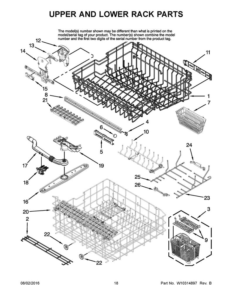 Whirlpool Dishwasher Silverware Basket - WP6-918873, Replaces: 6-917535