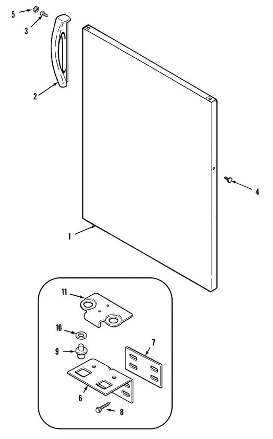 Whirlpool Refrigerator & Freezer Lower Hinge Pin - WP61001925, Replaces: 61001925
