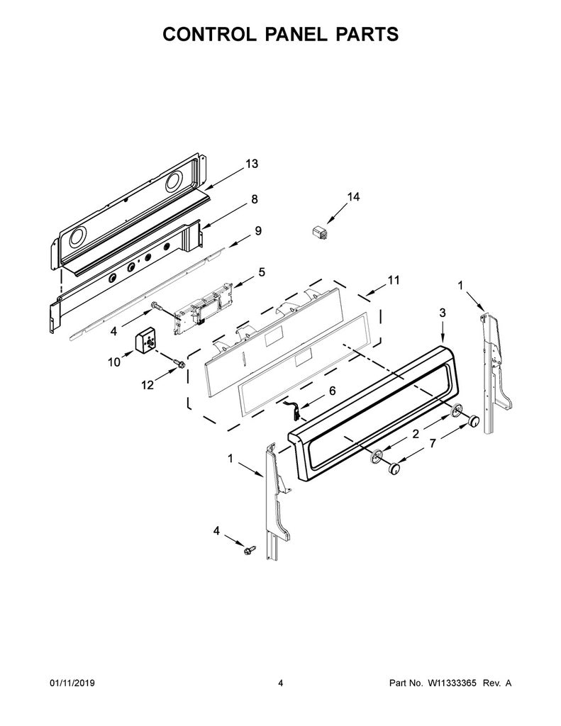 Whirlpool Range, Oven & Cooktop Indicator Light - WP74004153, Replaces: 74004153