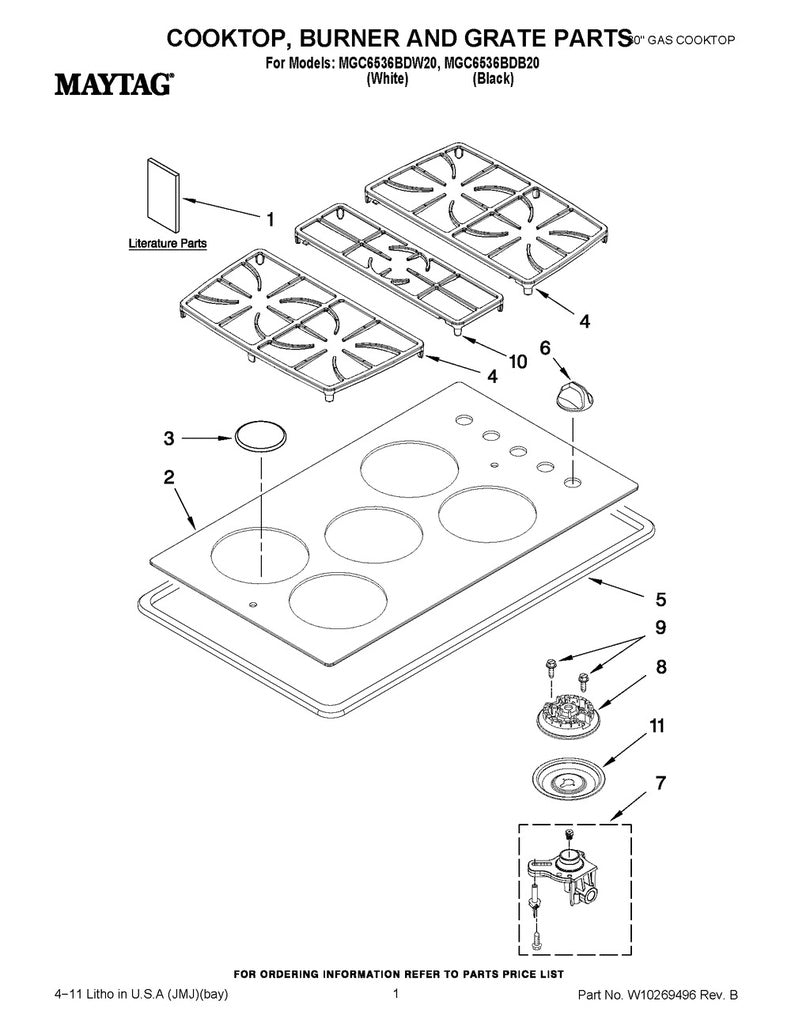 Whirlpool Range, Oven & Cooktop Top Burner Control Knob - WP74011287, Replaces: 74007794