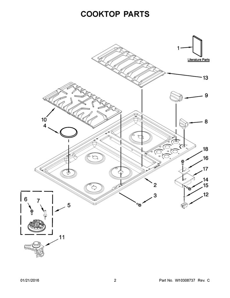 Whirlpool Range, Oven & Cooktop Surface Burner Orifice Holder (15K BTU) - WP7527P004-60, Replaces: 74007766