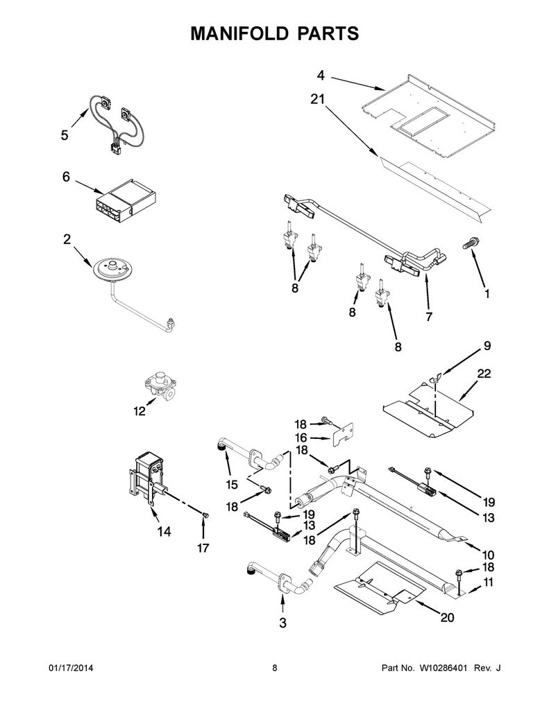Whirlpool Range, Oven & Cooktop Surface Burner Orifice Holder - WP7527P061-60, Replaces: 74011669