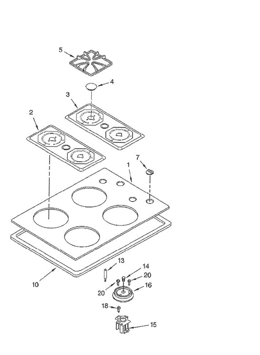 Whirlpool Range, Oven & Cooktop Burner Grate (Black) - WP8053456, Replaces: 3195901