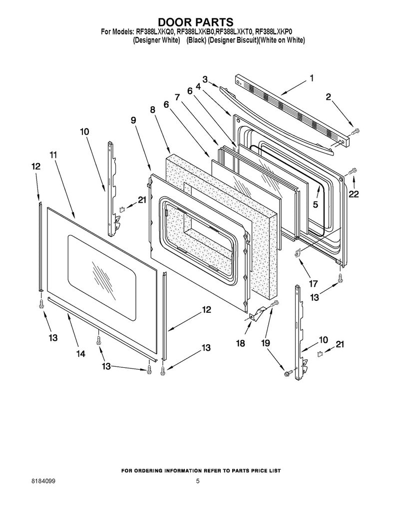 Whirlpool Range, Oven & Cooktop Exterior Door Glass - WP8053834, Replaces: 3195612