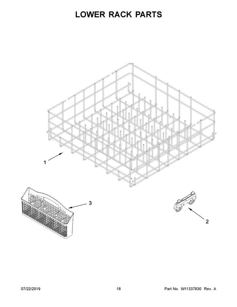Whirlpool Dishwasher Silverware Basket - WP8268866, Replaces: 8268866