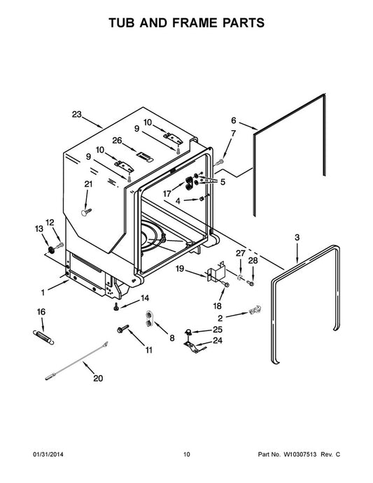 Whirlpool Dishwasher Tub Wheel Assembly - WP8270019, Replaces: 8270019