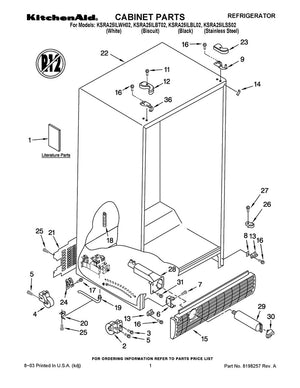 Vis pour réfrigérateur et congélateur Whirlpool - WP8281227