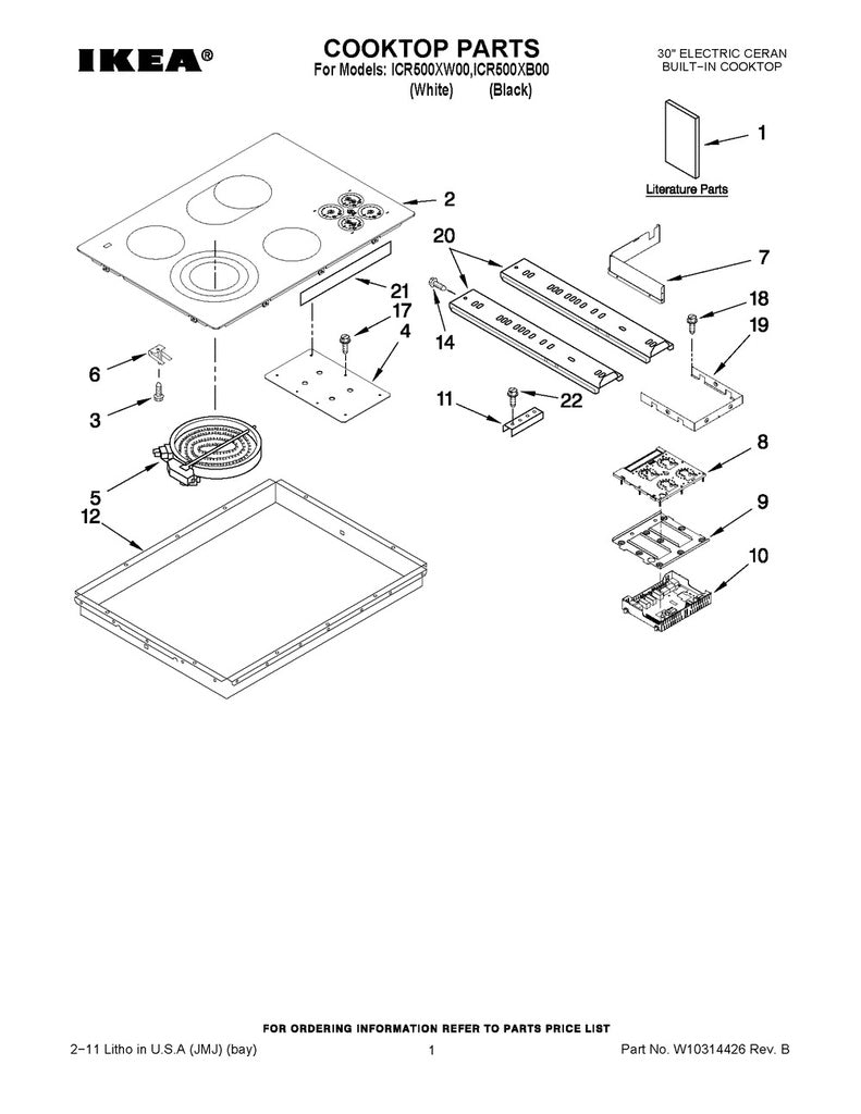 Whirlpool Range, Oven & Cooktop Range Radiant Surface Element, 1200W - WP8285230