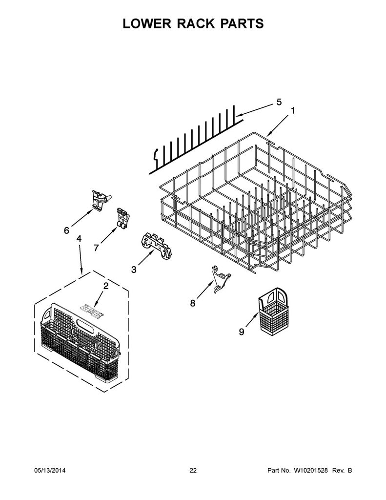 Whirlpool Dishwasher Silverware Basket - WP8531288, Replaces: 8531288