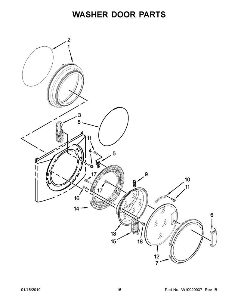 Whirlpool Washer Door Strike - WP8540221, Replaces: 8540221