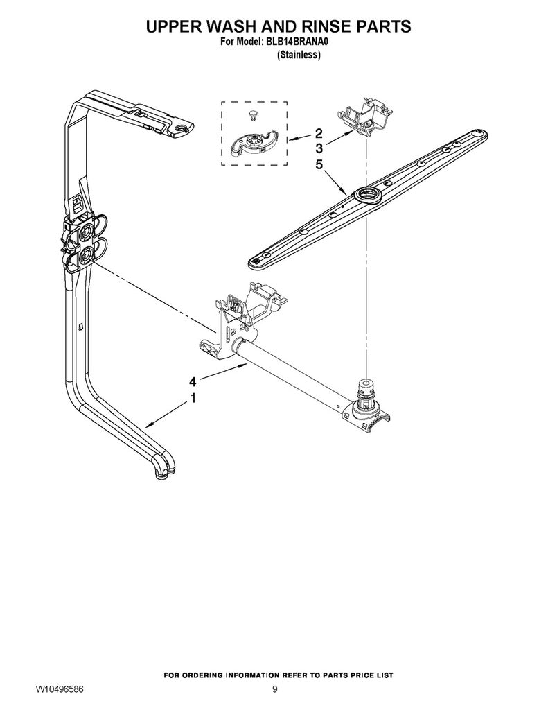 Whirlpool Dishwasher Feed Tube Assembly - WP8579262, Replaces: 8579262