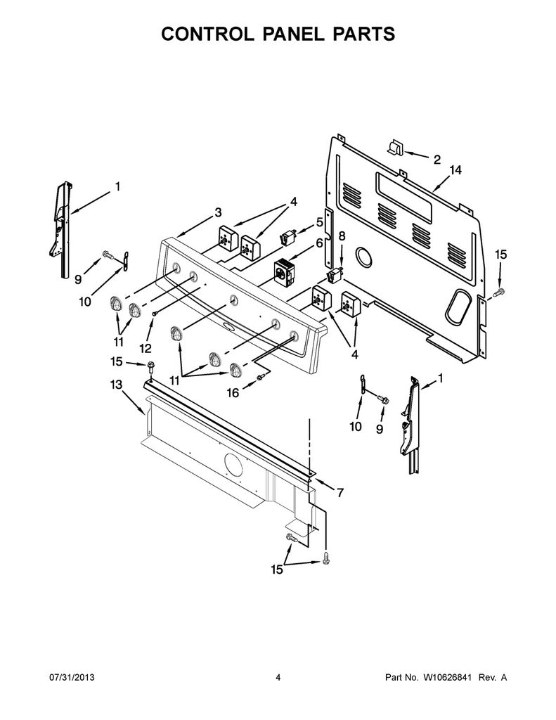 Whirlpool Range, Oven & Cooktop Control Knob (White) - WP9761962, Replaces: 9761962