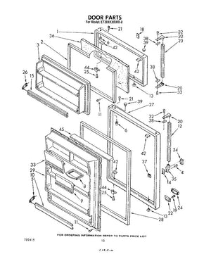 Embout/garniture de barre de retenue d'étagère pour réfrigérateur et congélateur Whirlpool - WP986540, remplace : 943829