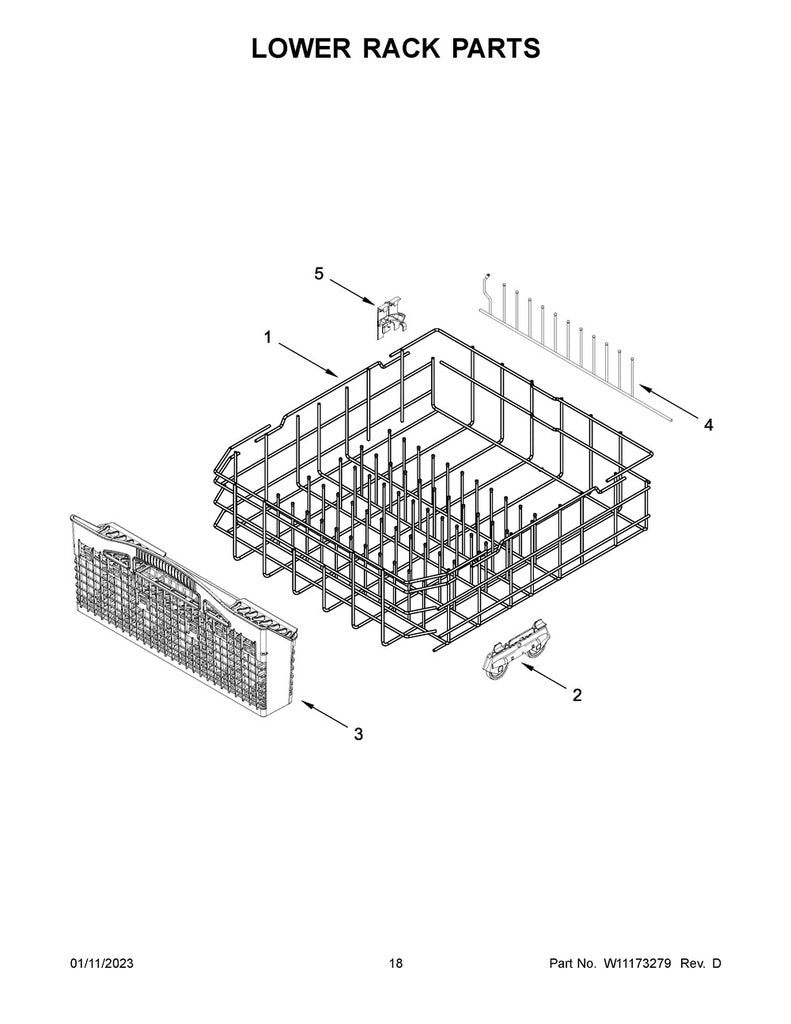 Whirlpool Dishwasher Lower Dishrack Wheel - WPW10082868, Replaces: W10082868